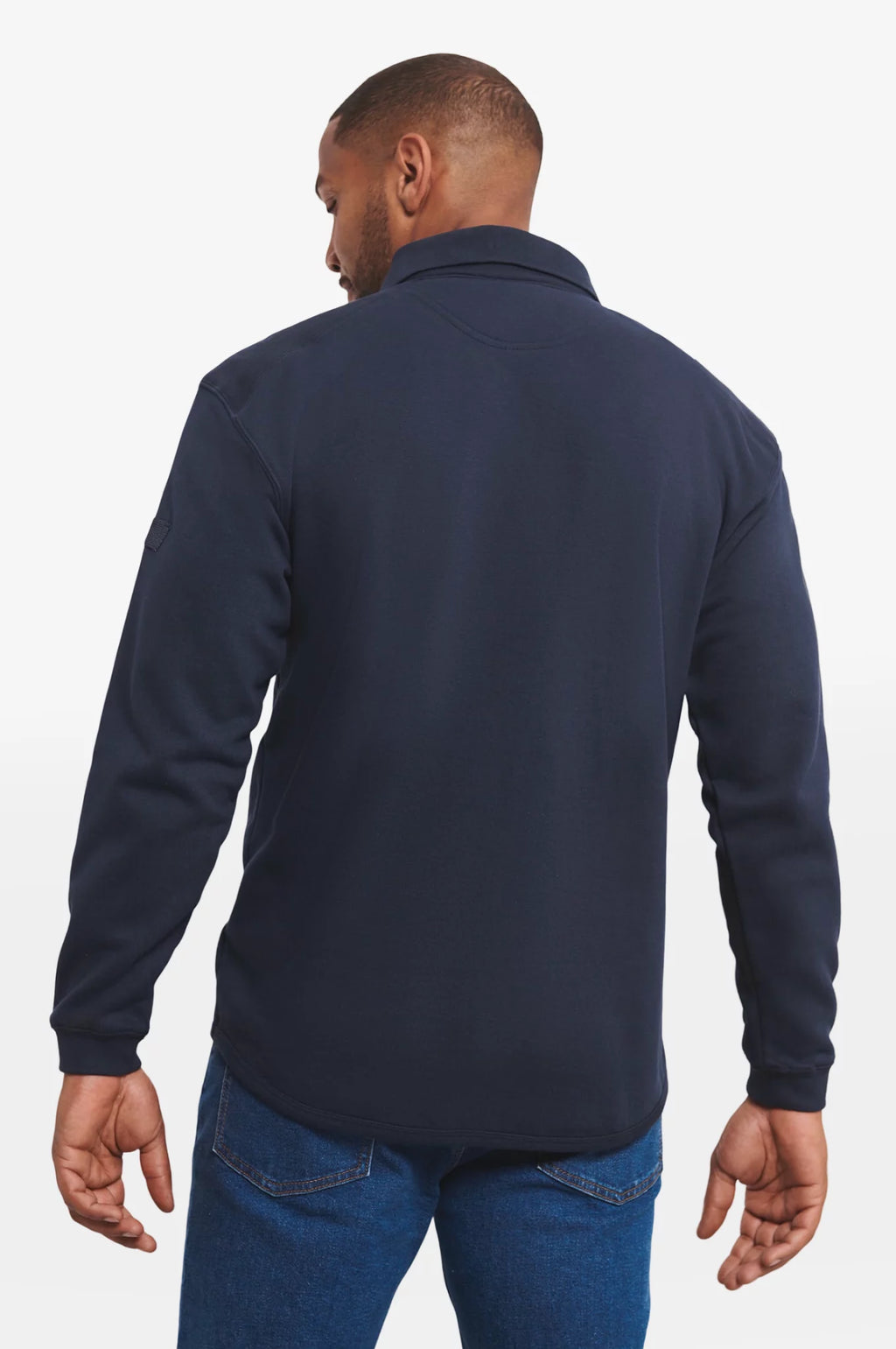 Blauw OWN LANE werktrui met polokraag