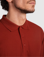 Close-up burgundy OWN LANE STORM Longsleeve Polo