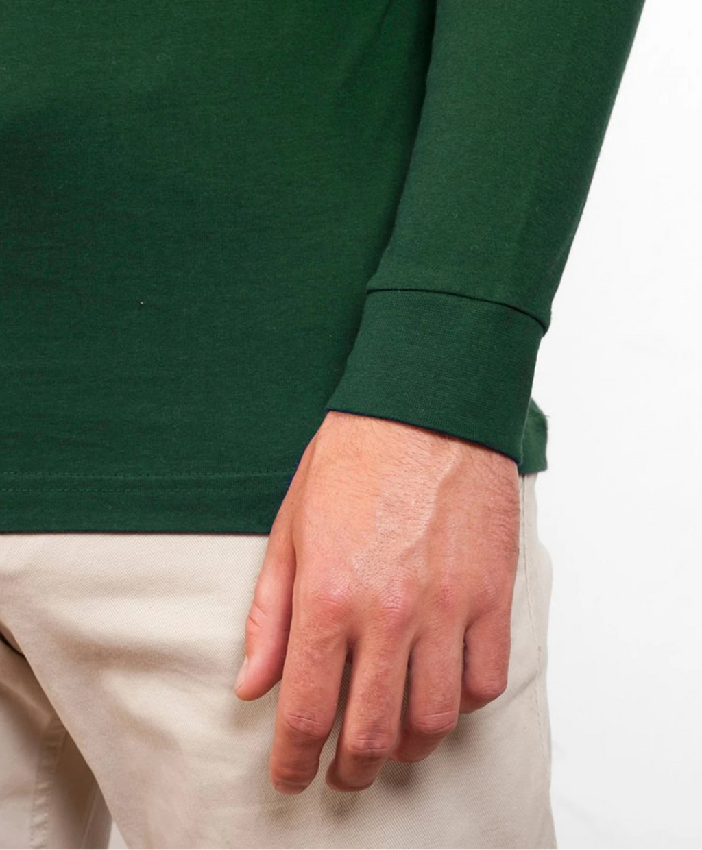 Close-up groen OWN LANE Basic Longsleeve