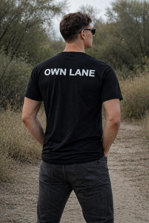 Zwart_OWN_LANE_BASIC_T-shirt